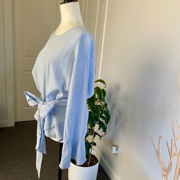 *SOLD* Pleione Romantic Striped Blouse - Blue - M - Picture 3 of 8